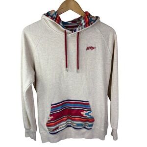 Hooey Ladies Rope Like A Girl Cream Hooded Pullover Sweatshirt Laramie Aztec MED